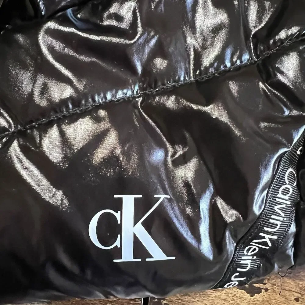 Calvin Klein Kids 6x Puffer Jacket Faux Fur Removable Hood *flaws*